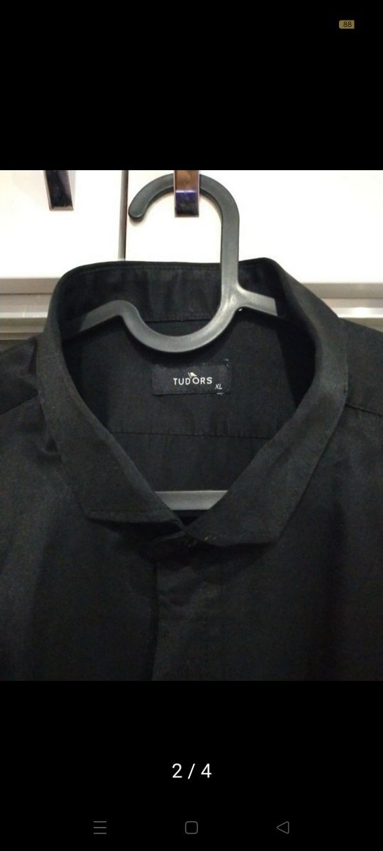 Siyah Keten Erkek Gömlek Uzun Kollu - Görsel 4