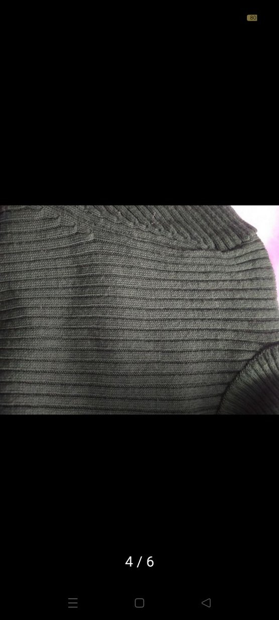 Uzun Yeşil Boğazlı Triko Elbise - Görsel 5