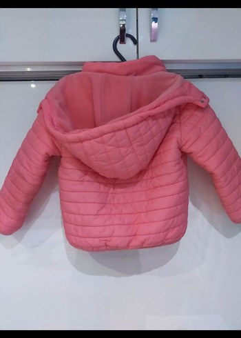 Kız Çocuk Kapüşonlu Fermuarlı Pembe Mont - Görsel 2