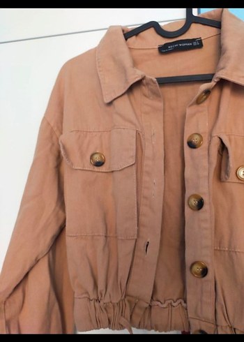 Bej Süet Kadın Ceket Düğmeli Notch Yaka - Görsel 2