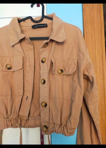 Bej Süet Kadın Ceket Düğmeli Notch Yaka - Görsel 4