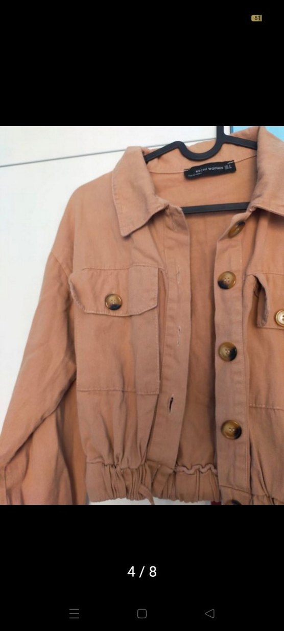 Bej Süet Kadın Ceket Düğmeli Notch Yaka - Görsel 2