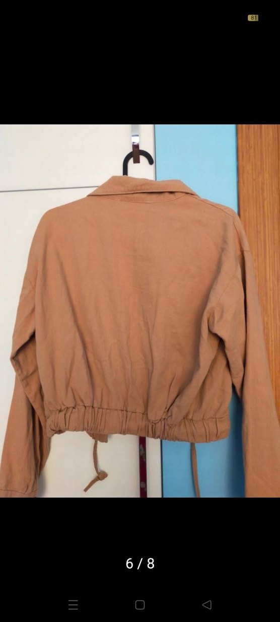 Bej Süet Kadın Ceket Düğmeli Notch Yaka - Görsel 5