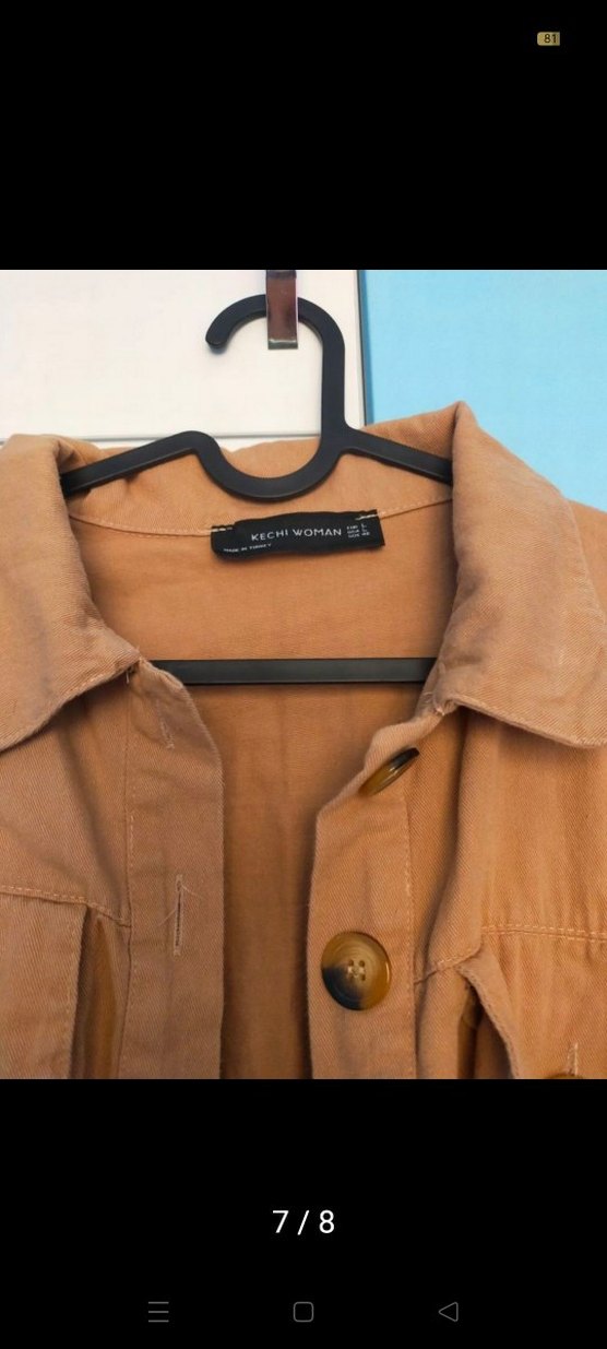 Bej Süet Kadın Ceket Düğmeli Notch Yaka - Görsel 3