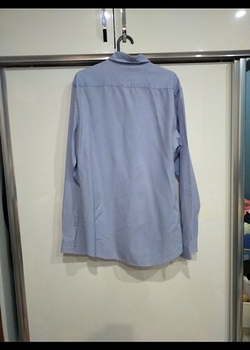 Mavi Keten Erkek Uzun Kollu Gömlek - Görsel 5