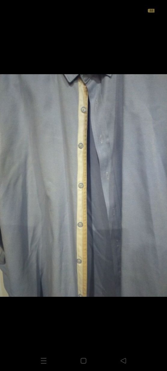 Mavi Keten Erkek Uzun Kollu Gömlek - Görsel 3