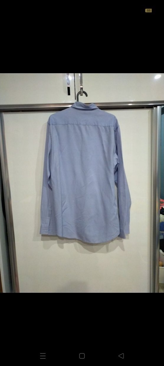 Mavi Keten Erkek Uzun Kollu Gömlek - Görsel 5