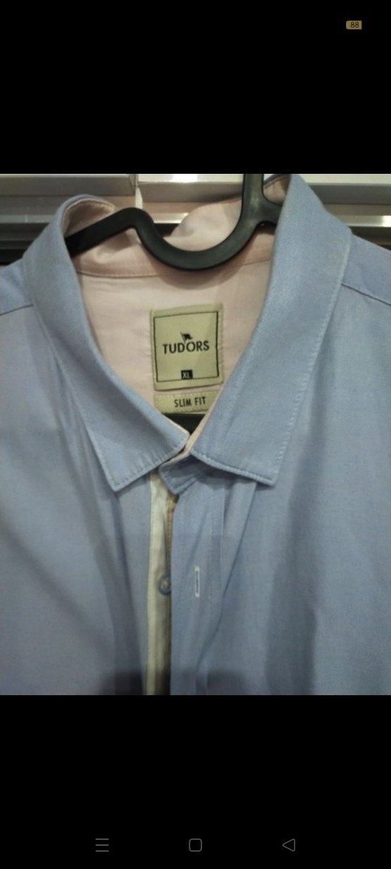 Mavi Keten Erkek Uzun Kollu Gömlek - Görsel 2