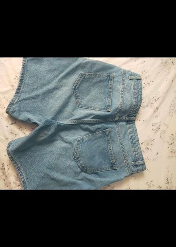 Kadın Mavi Denim Mini Şort - Görsel 5