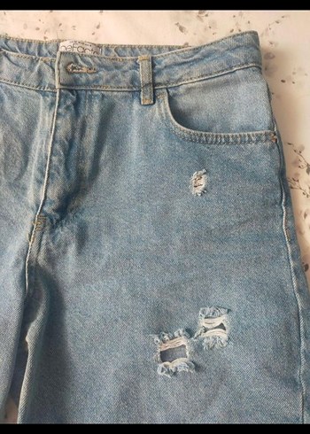 Kadın Mavi Denim Mini Şort - Görsel 3