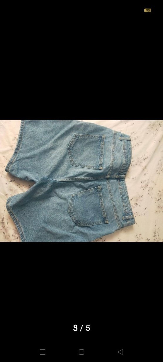 Kadın Mavi Denim Mini Şort - Görsel 5