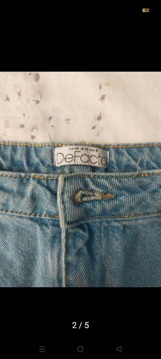 Kadın Mavi Denim Mini Şort - Görsel 2