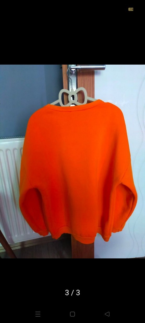 Turuncu Baskılı Oversize Sweatshirt - Görsel 3