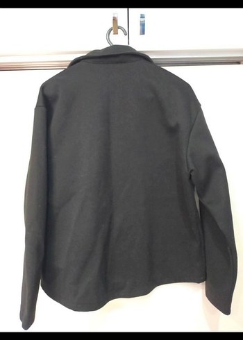 Düğmeli Siyah Midi Kadın Ceket - Görsel 4