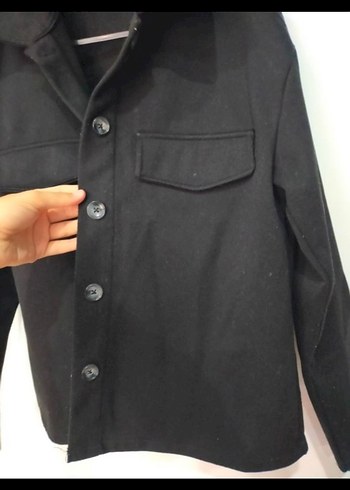 Düğmeli Siyah Midi Kadın Ceket - Görsel 3