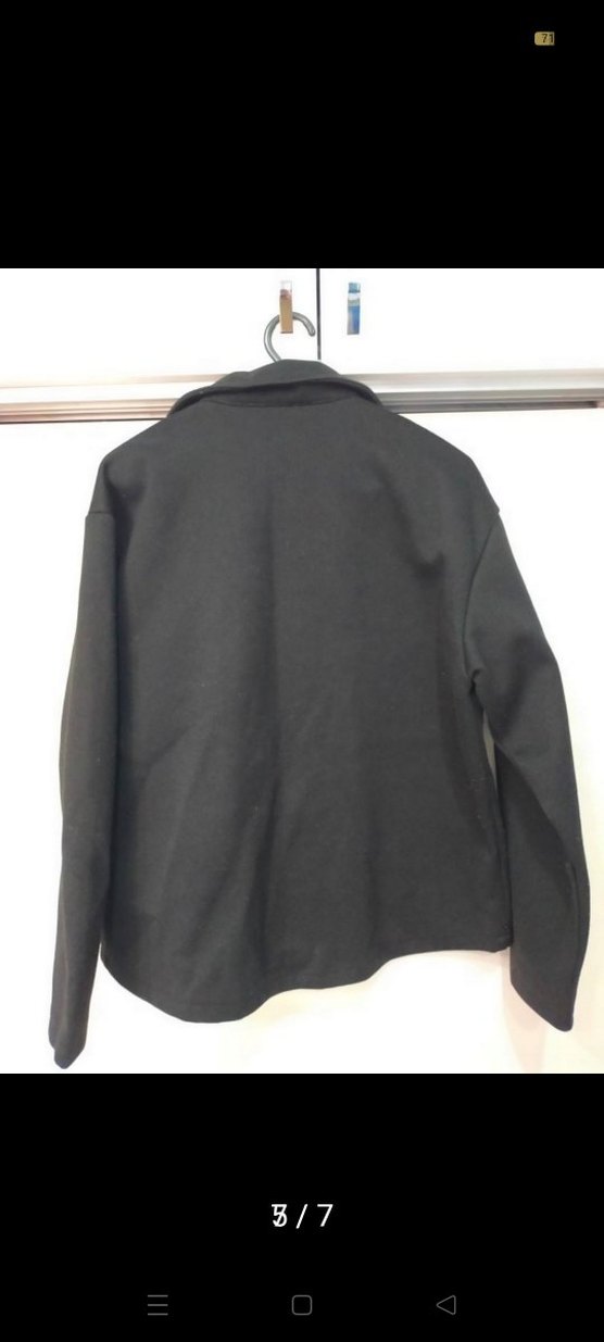 Düğmeli Siyah Midi Kadın Ceket - Görsel 4