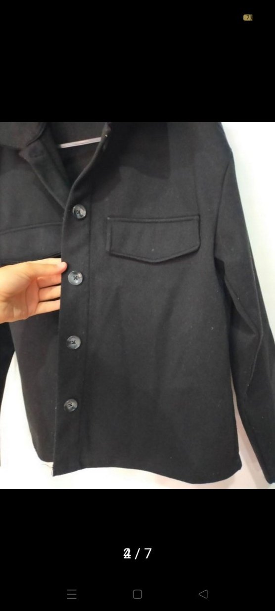 Düğmeli Siyah Midi Kadın Ceket - Görsel 3