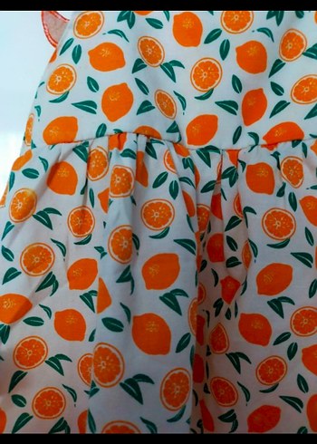 Kız Çocuk Renkli Desenli Fırfırlı Elbise - Görsel 2