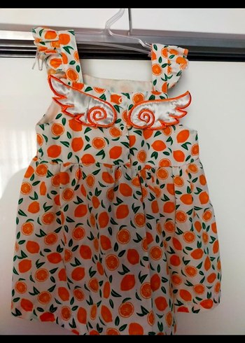 Kız Çocuk Renkli Desenli Fırfırlı Elbise - Görsel 5