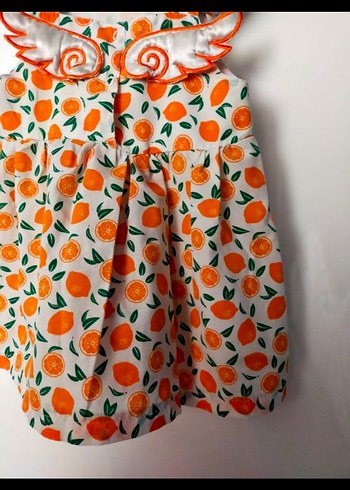 Kız Çocuk Renkli Desenli Fırfırlı Elbise - Görsel 8