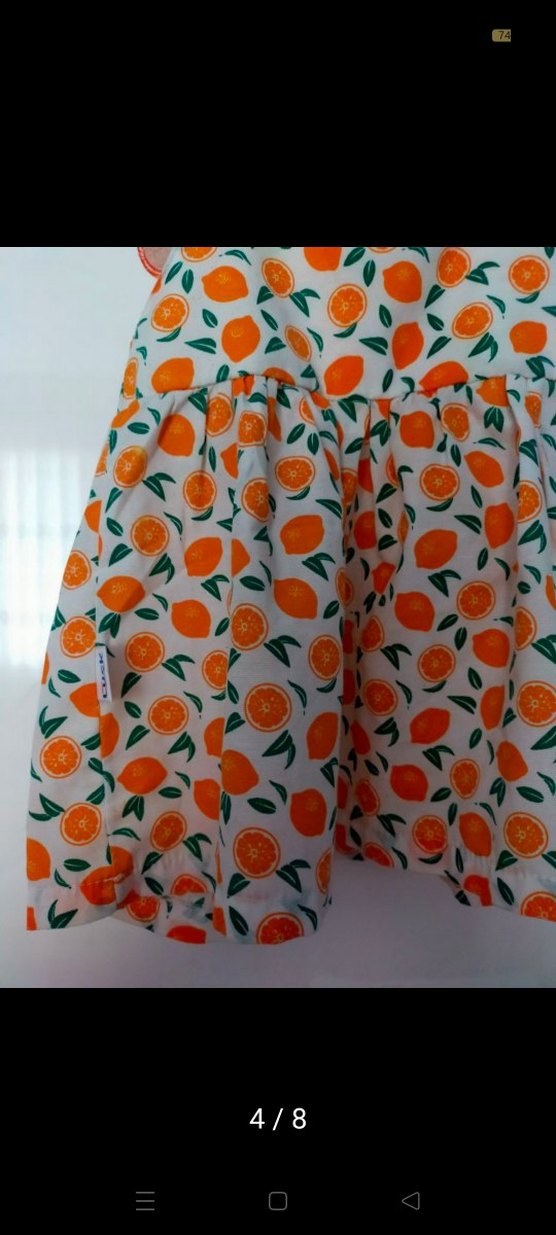 Kız Çocuk Renkli Desenli Fırfırlı Elbise - Görsel 4