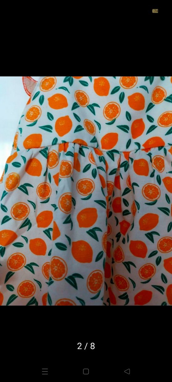 Kız Çocuk Renkli Desenli Fırfırlı Elbise - Görsel 2