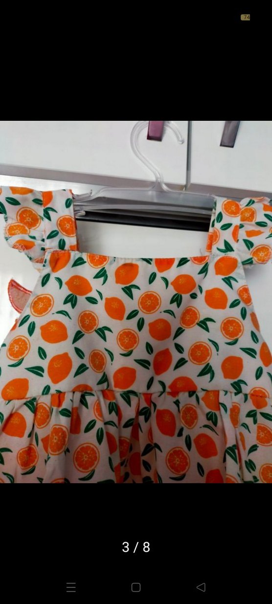 Kız Çocuk Renkli Desenli Fırfırlı Elbise - Görsel 3