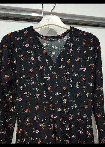 Çiçek Desenli Uzun Kollu Mini Elbise - Görsel 2