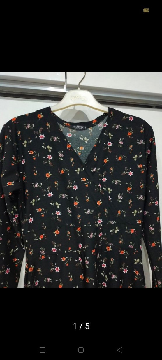 Çiçek Desenli Uzun Kollu Mini Elbise - Görsel 2