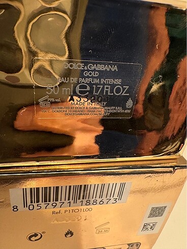 Beden Orjinal Dolce Gabbana The One Gold EDP 50 Ml