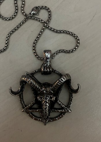 Beden Pentagram Keçi Titanyum Paslanmaz Gotik Metalhead kolye