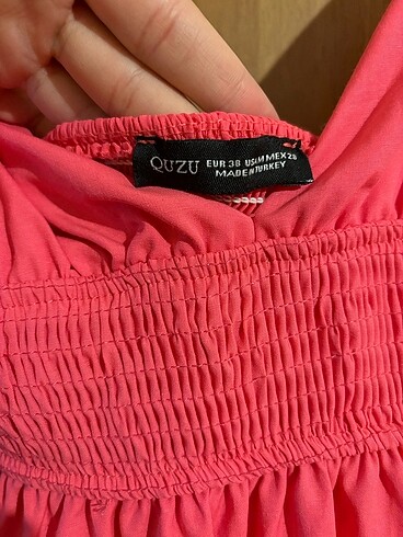 38 Beden Quzu Pembe Elbise