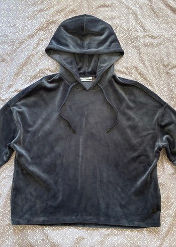s Beden gri Renk DKNY Gri Kadın Kapüşonlu Sweatshirt