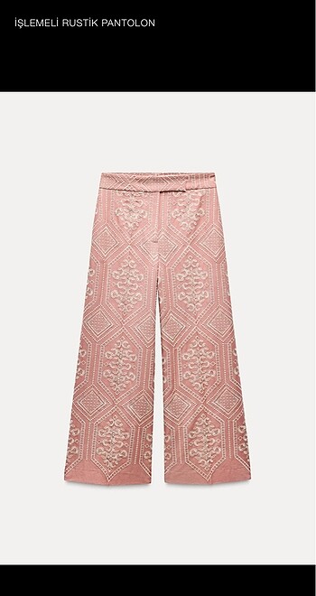 Zara işlemeli pantolon