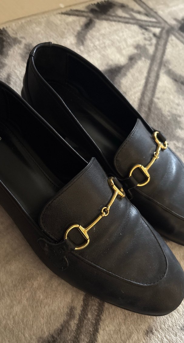 MNG Kadın Altın Tokalı Deri Loafer - Görsel 2