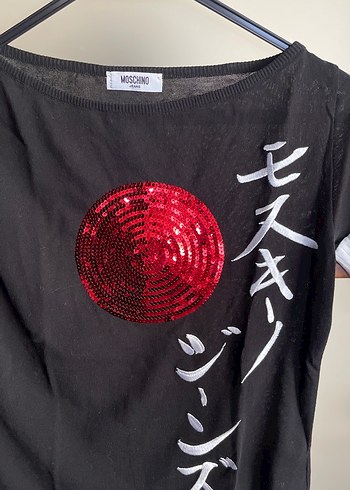 Moschino Kısa Kollu, Baskılı, Kadın Tişört