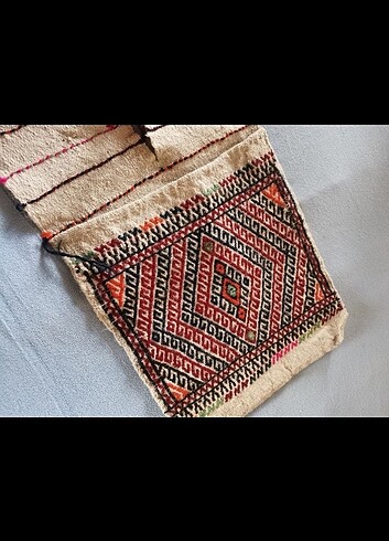 Vintage el dokuma yün ip dokuma heybe