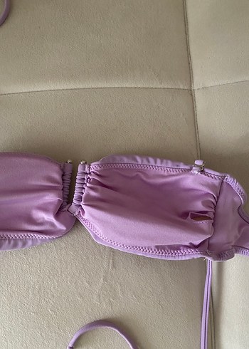m Beden mor Renk Pastel Mor Minimalist Bikini Üstü