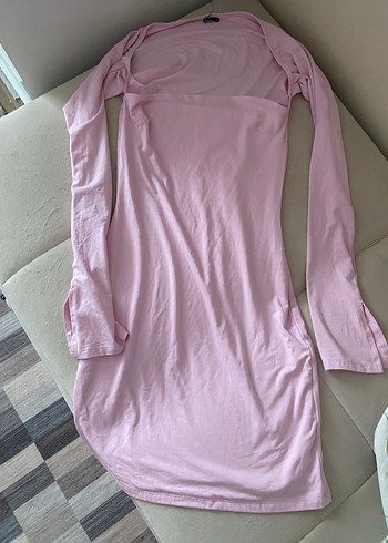 Pembe Straplez elbise