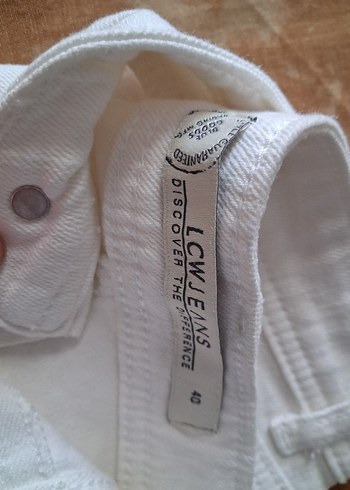 Beyaz Yırtık Detaylı Jean Mini Etek - Görsel 3