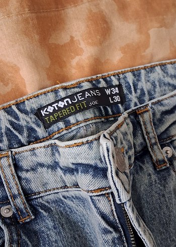 Düğmeli Gri Mavi Kadın Denim Pantolon - Görsel 2