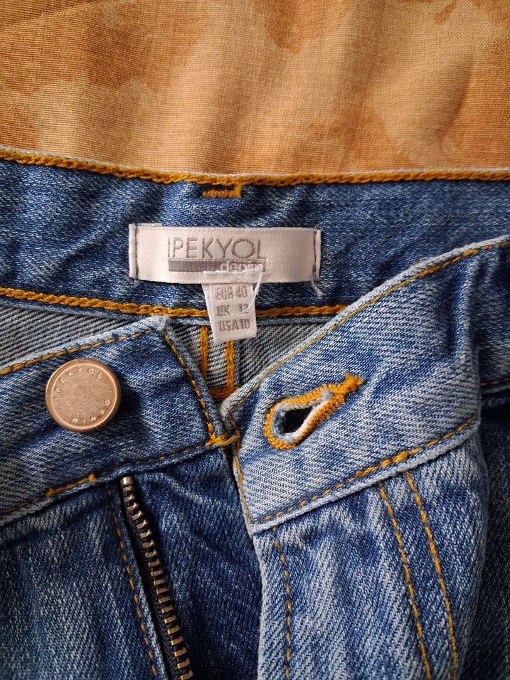 Kadın Mavi Kot Mini Etek - Görsel 3