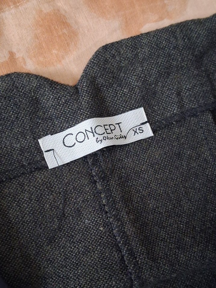 Haki Midi Kadın Dar Kesim Kumaş Pantolon - Görsel 2