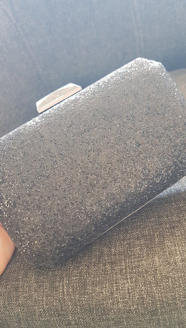 Gri Simli Kadın Denim Clutch Çanta - Görsel 2