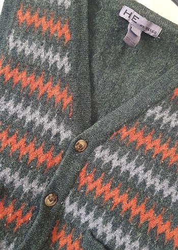 Gri Desenli Erkek Örgü Yün Yelek - Görsel 5