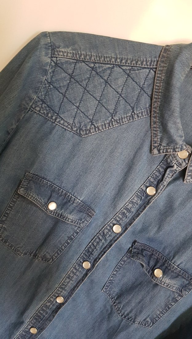 KOTON Düğmeli Mavi Denim Kadın Gömlek. Defosuz sorunsuz! - Görsel 4