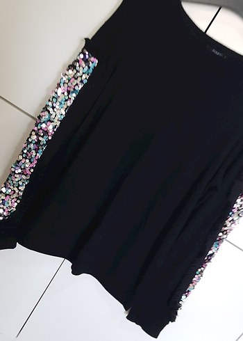 Kadın Çok Renkli Pul İşlemeli Uzun Kollu Kazak - Görsel 6