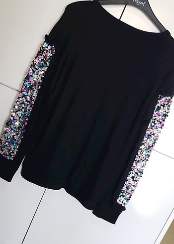 Kadın Çok Renkli Pul İşlemeli Uzun Kollu Kazak - Görsel 7