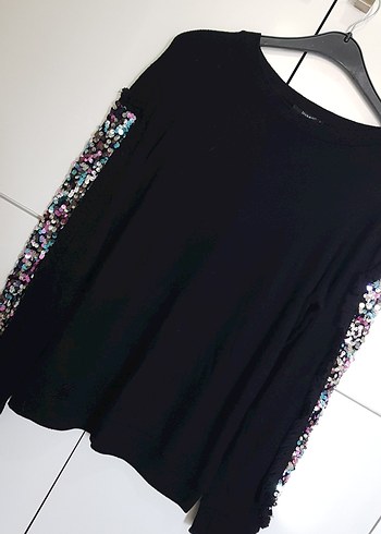 Kadın Çok Renkli Pul İşlemeli Uzun Kollu Kazak - Görsel 4