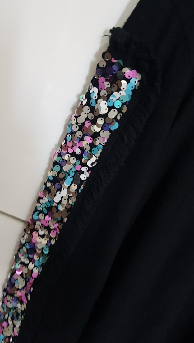 Kadın Çok Renkli Pul İşlemeli Uzun Kollu Kazak - Görsel 3